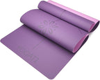 YOGATI® Yoga Mat with Strap with Alignment Lines. Home Workout Mat - Image 7