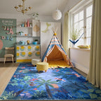 LIVEBOX Washable Jungle Animal Print Rugs 9x12 Blue Rugs - Image 7
