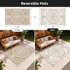 Pauwer Waterproof Outdoor Rug 6x9, Reversible Plastic Straw Patio Camping Rug - Image 2