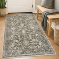 KILOCOCO Area Rug 3x5 Entryway Rug Washable Printed Vintage Floral Rubber by Kilococo