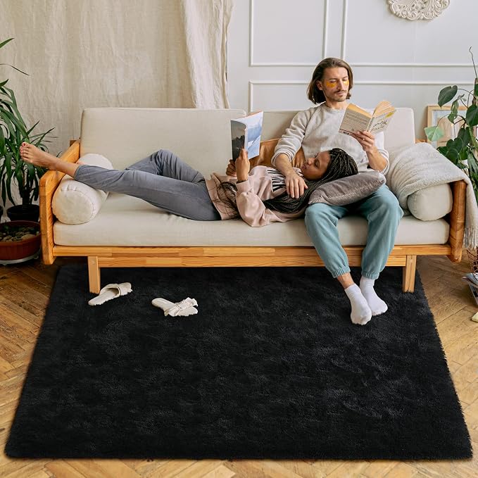 Chicrug Soft Runner Rug for Bedroom Living Room Plush Fluffy Rugs 5x7 Feet - Image 4