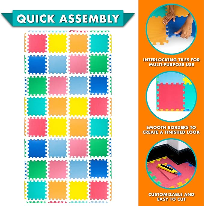 ProSource Baby Play Mat, Soft Foam Floor Tiles - Image 6