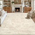 10x14 Area Rug for Living Room: Vintage Boho Neutral Washable Rug Indoor Soft by Luxturiy