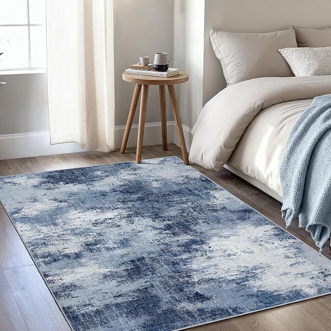 3x5 Area Rug for Bedroom, Modern Abstract Washable Rug by AMADAHOMEFURNISHING
