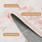 LIVEBOX Floral Pink Washable Entryway Rug, 2x3 Boho Bathroom Rugs Non Slip Soft - Image 6