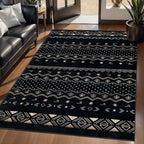 SERISSA 3x5 Area Rugs for Living Room, Washable Non-Slip Black Gold Grad Small - Image 2