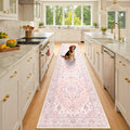 RELEANY Area Rugs Runner 3'x10' Washable Non-Slip, Floral Vintage Distress by RELEANY