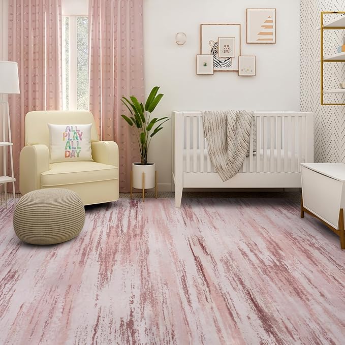 tchdio Pink Rug-8x10 Area Rugs for Living Room, Ultra Soft Washable Rugs for - Image 2