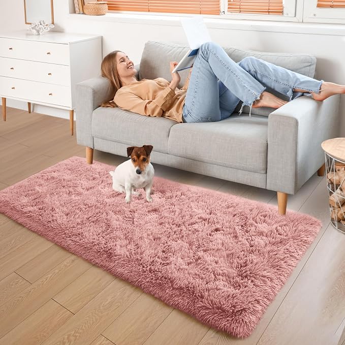 YJ.GWL Fluffy Runner Rugs for Bedroom Living Room Soft Shag Rug 2x6 Feet - Image 6