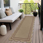 Scalloped Easy Jute 2.6x8 Kitchen Runner Rug, Washable Rugs - Image 8