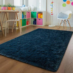 Andecor Shag Area Rug for Living Room, 4x6 Feet Navy Blue Soft Fluffy Indoor - Image 3