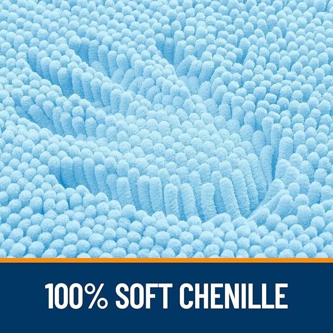OLANLY Bathroom Rugs 32x20, Extra Soft Absorbent Chenille Bath Rugs, Rubber - Image 3
