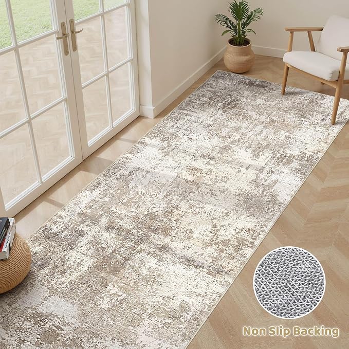 Runner Rug Kitchen Washable Rugs: 2x5 Non-Slip Abstract Soft Modern Stain - Image 3