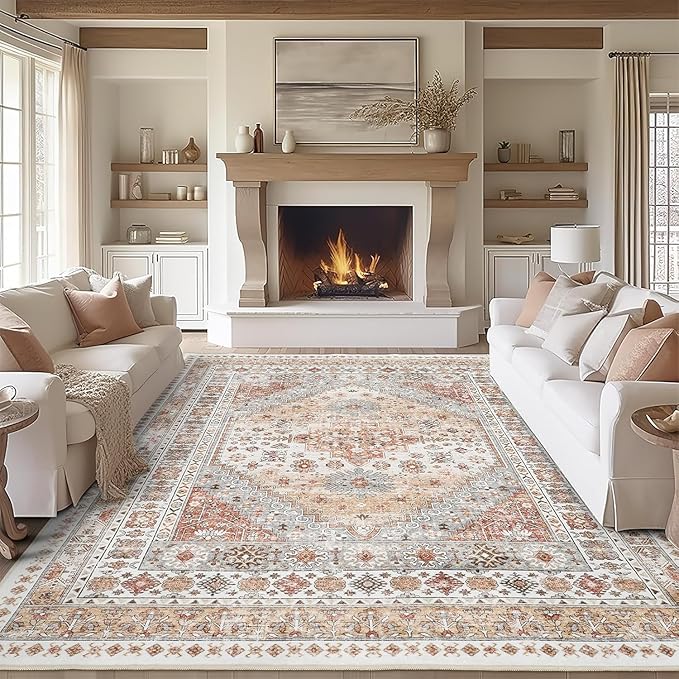 zesthome 8x10 Area Rugs for Living Room, Non-Slip Backing Washable Rugs by Zesthome