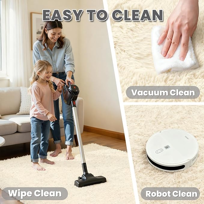 4x6 Area Rug for Living Room, Ultra Soft Fluffy Shag Rugs for Bedroom, Non-Slip - Image 4