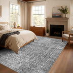 Latte&Fog 5x7 Area Rugs for Living Room Bedroom, Vintage Grey Washable Rug - Image 5