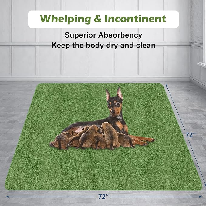 INVENHO Washable Pee Pads for Dogs 72"x72" Reusable Dog Pads Extra Large - Image 7