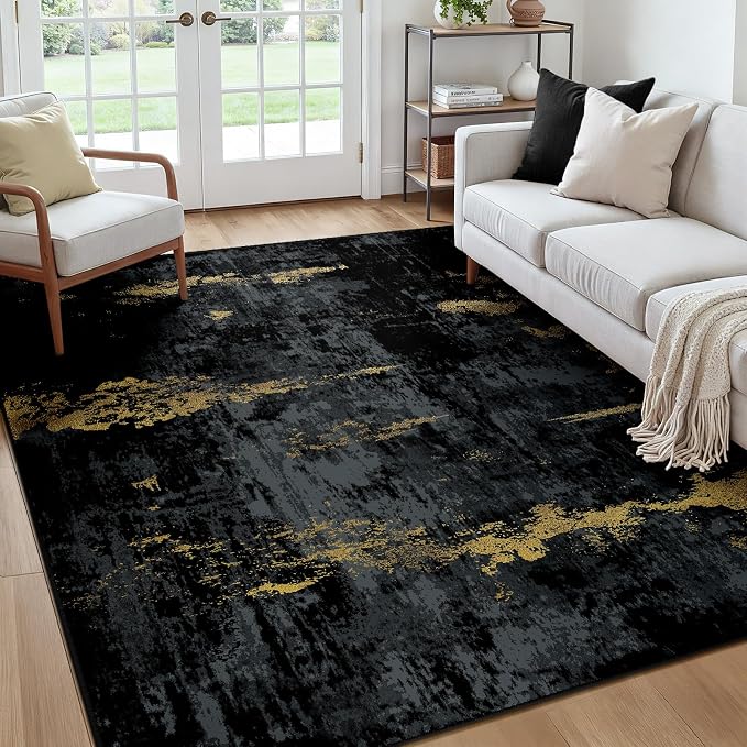 RELEANY Washable Area Rugs Square 7ft Non-Slip Modern Abstract Soft by RELEANY
