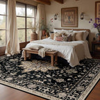 RELEANY Area Rugs 7'x9' Washable Non-Slip, Floral Vintage Distress Medallion - Image 2