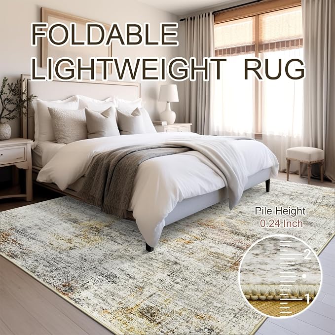 Soalmost Washable Area Rug 8x10, Large Soft Abstract Rugs - Image 6
