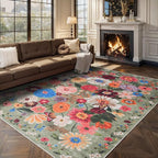 Green Living Room Rugs, Area Rugs 5x7 - Image 6