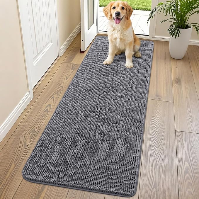 Smiry Dog Door Mat for Muddy Paws 70x24, Absorbent Dirt Trapper, Non-Slip by Smiry