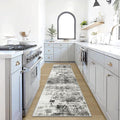 2'6''x8' Runner Rugs Washable Rug: Modern Abstract Hallway Runner Rug Indoor by GENTDRIZZ