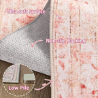 Latte&Fog 2x6 Washable Runner Pink Rugs, Non Slip Runner Rug - Image 7
