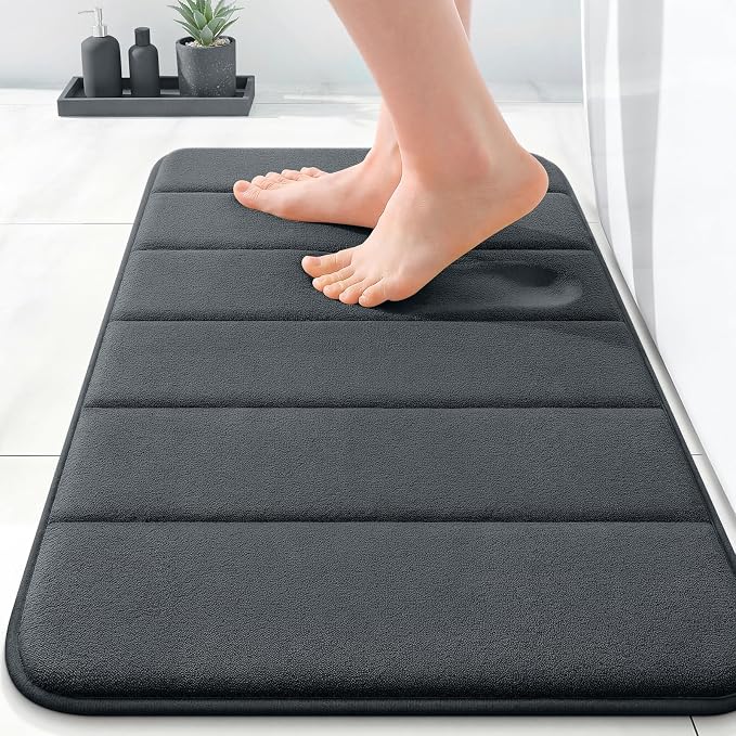 OLANLY Memory Foam Bath Mat 35x16, Super Soft Absorbent Bathroom Rugs, Quick Dry by OLANLY