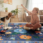 RELEANY Floral 8ft Area Rugs Washable Print Boho Cute Carpet Non Slip Flower - Image 5