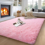 qulint 5x7 Pink Rugs for Bedroom Girls, Large Fluffy Carpet for Living Room by QULINT