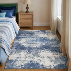 Entryway Rug 3x5 Blue Door Mat Indoor Entrance 36x60, Washable Small Throw Rugs - Image 3