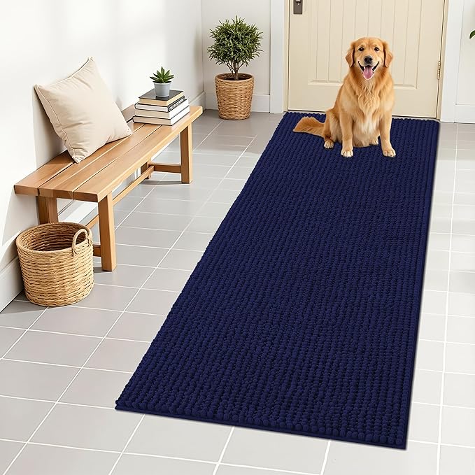 OLANLY Dog Door Mat for Muddy Paws 59x24, Ultra Absorbent Chenille Mud Doormat by OLANLY