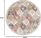 Lahome Moroccan Trellis Washable Round Area Rug, Round Rug 5ft Soft Non-Slip - Image 2