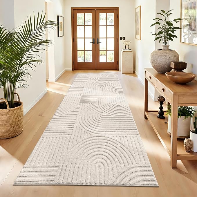 Pauwer 3x8 Washable Area Rugs for Living Room Modern Beige Solid Color Soft by Pauwer