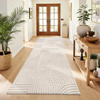 Pauwer 3x8 Washable Area Rugs for Living Room Modern Beige Solid Color Soft by Pauwer