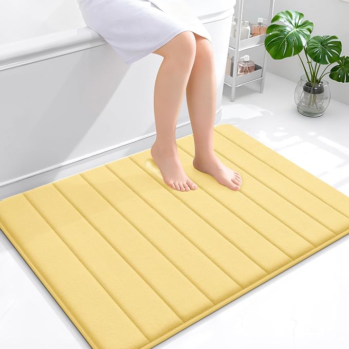 OLANLY Memory Foam Bath Mat 40x32, Super Soft Absorbent Bathroom Rugs, Quick Dry by OLANLY