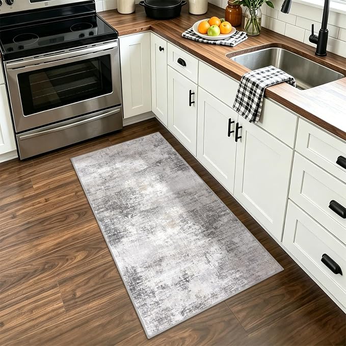 IOHOUZE Abstract Runner Rug 2x4 Ft Entryway Rugs Washable Door Mat Indoor - Image 2