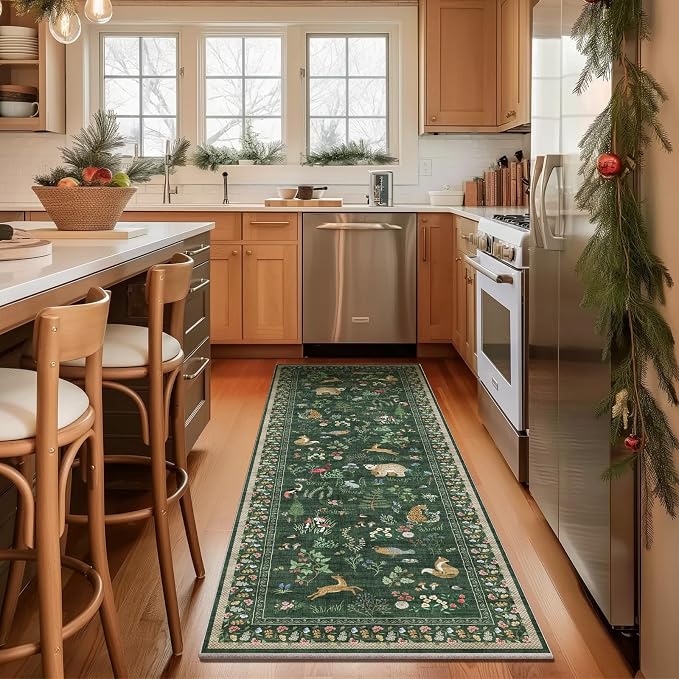 Washable Kitchen Rug Runners for Hallways: 2'6"x8' Bedroom Runner Rugs Non Slip - Image 2