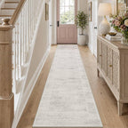 Latte&Fog 2x10 Washable Hallway Long Runner Rug, Non Slip Low Pile Ivory - Image 2
