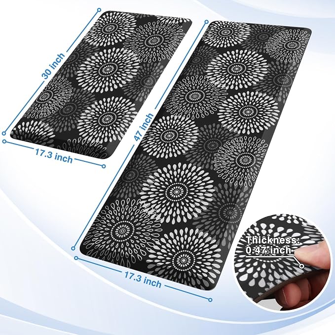 LuxStep Kitchen Mats for Floor, 0.47 inch Thicker Cushioned Rug Anti-Fatigue - Image 2