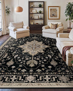 RELEANY Area Rugs Large 10'x14' Washable Non-Slip, Floral Vintage Distress by RELEANY