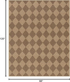 Lahome Colette Checkered Easy Jute Rug 8x10, Washable Rugs - Image 2