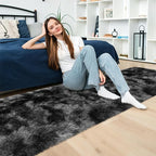 2x10 Feet Tie-Dye Black Grey Runner Rug - Image 4