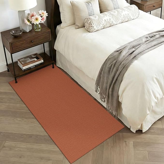 KOZYFLY Orange 3x6 Washable Runner Rug, Non Slip Wide Runners - Image 8