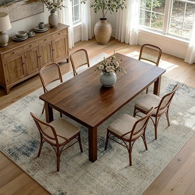 8x10 Washable Rugs, Ultra Soft Faux Wool Retro Carpets, Non Slip Backing - Image 7