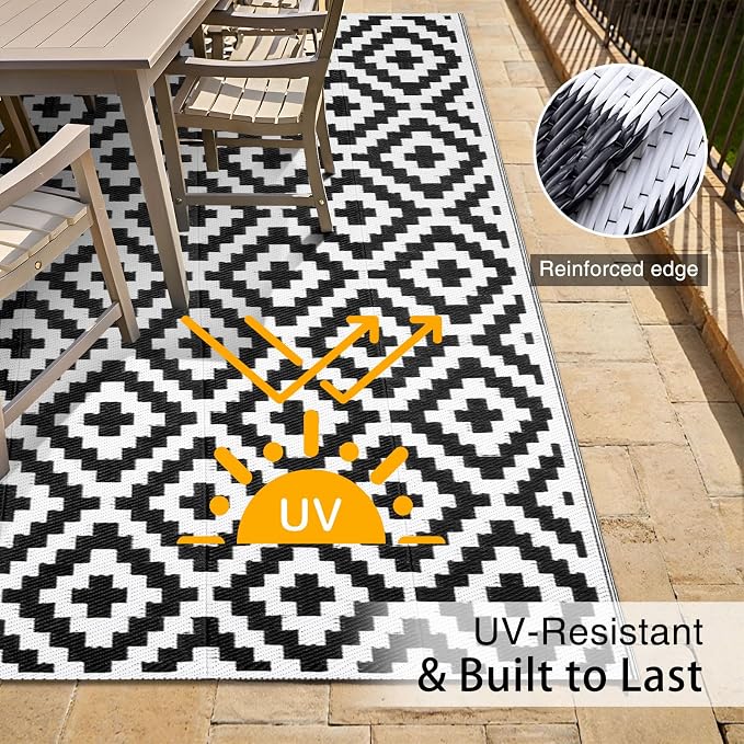 OLANLY Waterproof Outdoor Rug 5x8 ft, Outdoor Plastic Straw Rug - Image 4