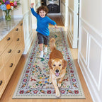 HEBE Washable Hallway Runner Rug 2'x 6' Non Slip Kitchen Rugs Runner, Low Pile - Image 8