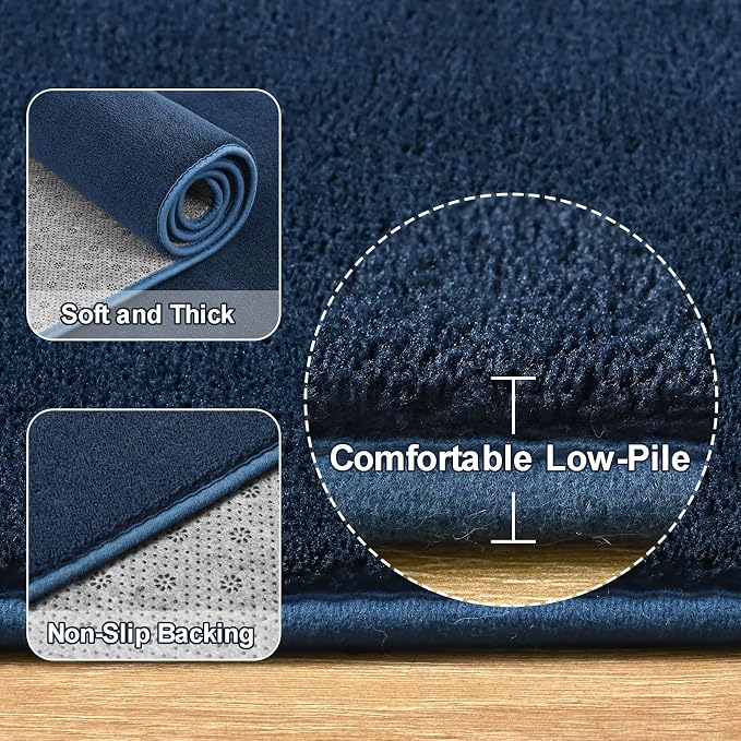 Amearea Large Modern Area Rugs for Bedroom Living Room, 5x8 Feet Navy Blue - Image 5