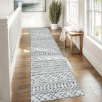 KUTA Boho Runners for Hallways 2x8 Grey Moroccan Washable Runner Rug Non-Slip - Image 3